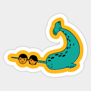 Narwhal and lovers Sticker